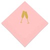 Weddingstar 3-Ply Gold Foil Cocktail Napkins Classic Pink - Champagne