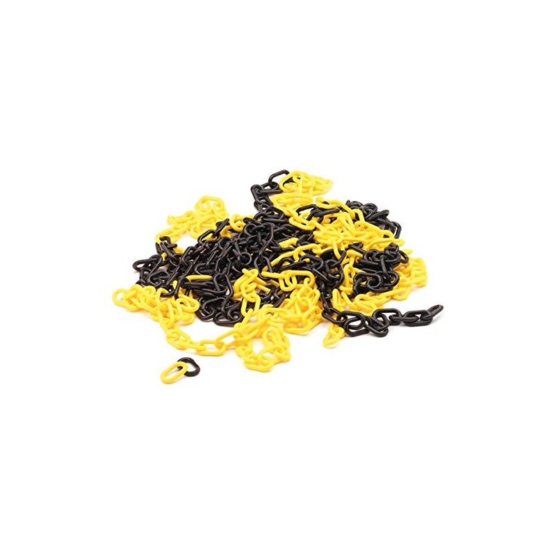 Perel 10m 6mm Black Yellow Plastic Barrier Chain for Marking,