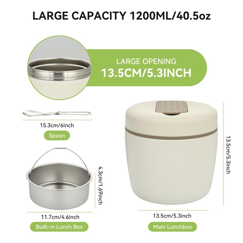 OTraki Thermos per Alimenti Caldi, Contenitore Termico per Alimenti Caldi,