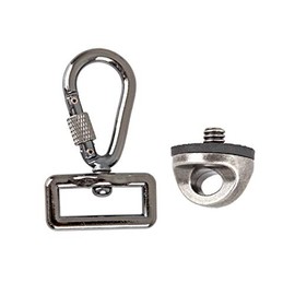 Carabiner hook with screw lock for camera straps