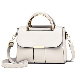 FuninCrea Womens Purses and Handbags, Leather Tote Bag Crossbody Bags for Women Large Capacity Waterproof Womens Purses Bag (White)