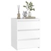 FOTOSOK White Nightstand with 3 Drawers, White Bedside Table Night