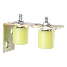 uxcell 2Pcs Slide Gate Guide Roller, 1.7" Nylon Rollers Gate Support Assembly with L-Rear Post Bracket, Universal Sealed Ball Bearing Rolling Gate Guider for Sliding Door, Yellow