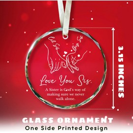 Sister Ornament - Sister Christmas Ornament 2024 - Sister Gifts for Christmas - Sister Gifts from Sister, Brother - Sister Gifts from Sisters Christmas - Sister Christmas Ornament 2024, Glass Ornament