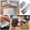 6PCS Rectangular Tin Boxes with Lids,Frosted Silver Metal Slide Top