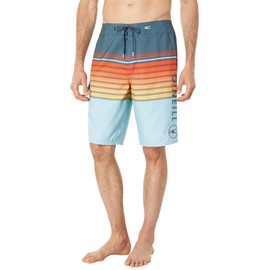 O'NEILL Men's 21 Inch Striped Santa Cruz Boardshorts - Quick Dry Swim Trunks for Men with Fabric and Pockets,Slate,34