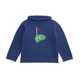 Mud Pie Boys Kids Golf Rollneck Sweater, Navy