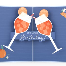 Lovepop® 3D Pop-Up Card Oh Spritz! Birthday Card with Aperol Spritz Cocktail for Girlfriend, Mother, Colleague, Summer, Italy, Includes Envelope and Hidden Compartment for Money and Vouchers