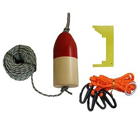 KUFA LP1+CM1+F11RW+HA2 (10979) Sports Deluxe Crabbing Kits with Float, 5/16" Lead Core Rope, Heavy Duty Harness & Caliper Combo, Red/White, 5x11