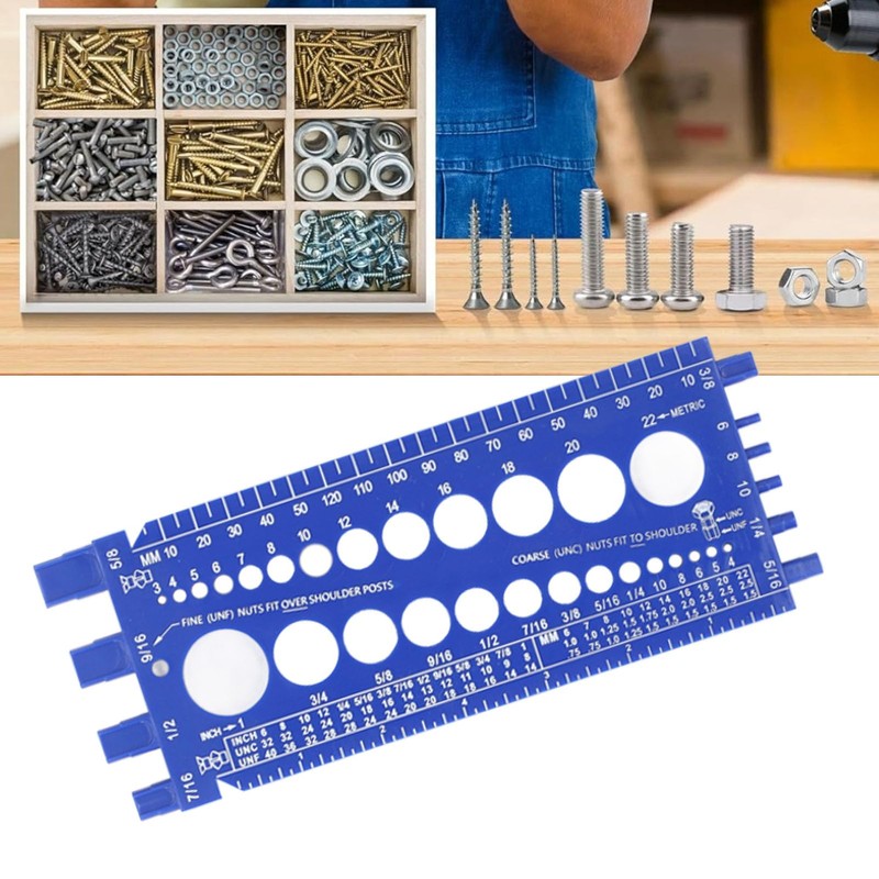 Nut Bolt and Thread Tester, Gauge for Inch and Metric