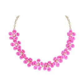 EVER FAITH Boho Flower Necklace Summer Beach Yellow Statement Floral Bib Collar Chokers, enamel