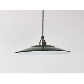 Classic Green Flat Industrial Enamel Vintage Factory Warehouse Style Light Lamp Shade