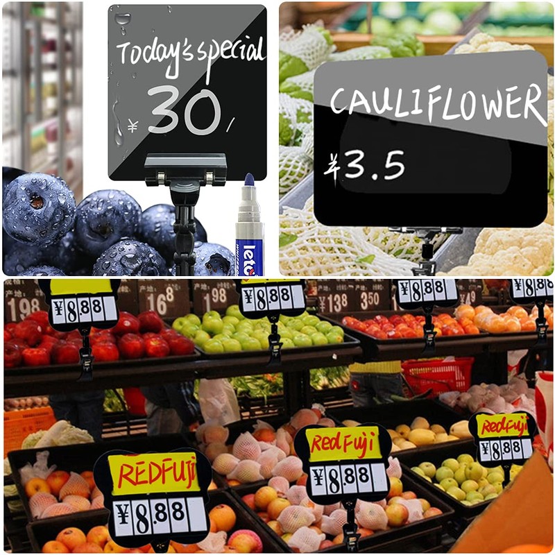 6PCS Plastic Rotatable Commodity Sign Price Tag Label Display Clip