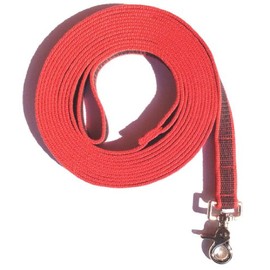Dogs and More - Rubberised Recall Lead with or without Hand Loop => 5 or 10 Metres in Red (5 Metres with Hand Strap)