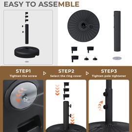 JEAREY 22L Patio Umbrella Base Stand, Outdoor Umbrella Base Water Filled Stand, Patio Outdoor Umbrella Holder,Black