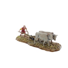 Moranduzzo Hirte mit Pflug für Krippe 6 cm Maßstab 1:32 - Unzerstörbare Krippenfiguren - Stil 700', Handbemalt, Offizielles Produkt, Hergestellt in Italien, Bildhauer M. Landi