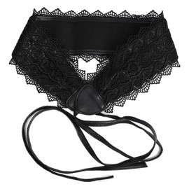 Liooce 2pcs Women's Dress Lace Belt Waist Belt Tie Belt Wrap Belt, Women's Lace Belt Bow, Black, white