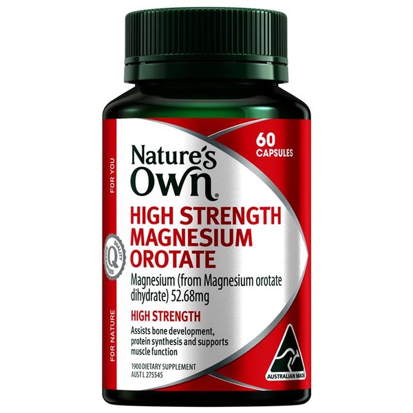 Nature's Own Magnesium Orotate for Muscle Health High Strength 60