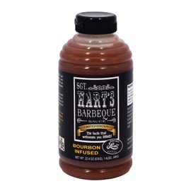 SGT. Hart’s Barbecue Sauce - Bourbon Infused BBQ Sauce - 22.4oz bottle Sweet and Spicy Sauce for Glazes, Marinades and Dips, Handcrafted Sauces for Beef, Pork and Chicken - BBQ Sauces, 22.4oz Bottles