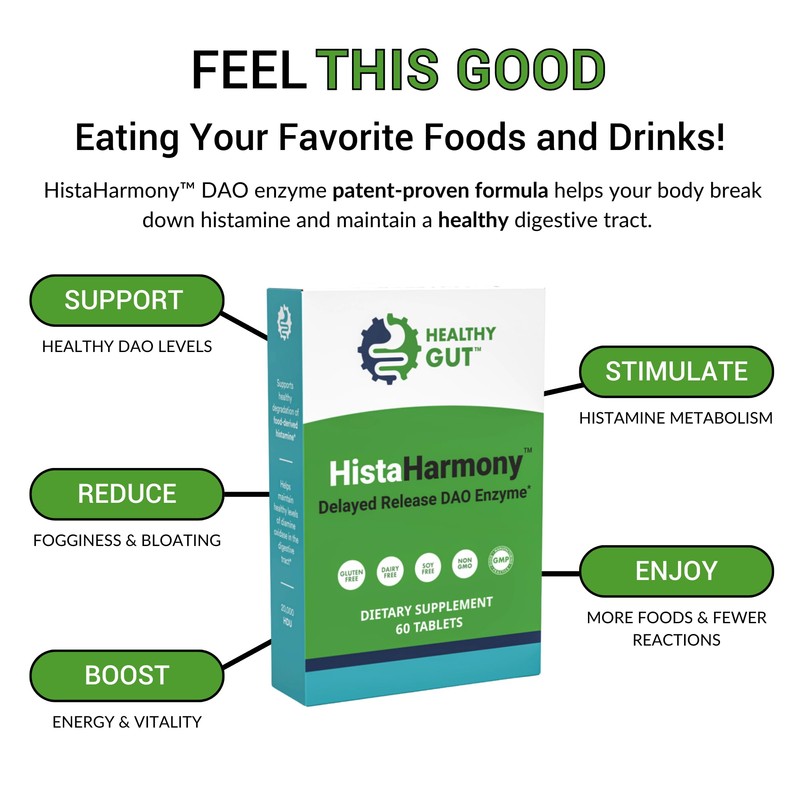 Healthy Gut HistaHarmony | Delayed Release DAO Enzyme Supplement |