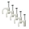 Round White Cable Clips 7mm with Fixing Nails - Packs