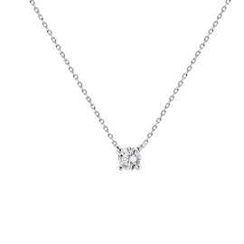 XFSRG Women's Stainless Steel Choker Necklace with Silver Chain and Cubic Zirconia Pendant - Elegant Summer Necklace for Any Occasion, 0.1, Zinc