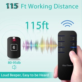 Stick On Key & Remote Finder Locator, 6 Pack Wireless Finder Tags, 95 dB RF Beeper Key Tracker for Phone, Glasses & More