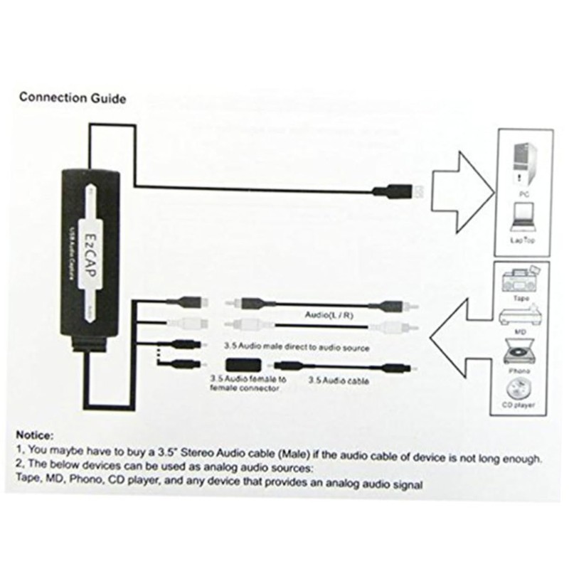 CHILDWEET USB 2.0 Card Convert Cassette Tape to Digital Mp3/wav