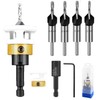 Pmueuff Countersink Drill Bit Set, 6-Piece Countersink Drill Bit Set