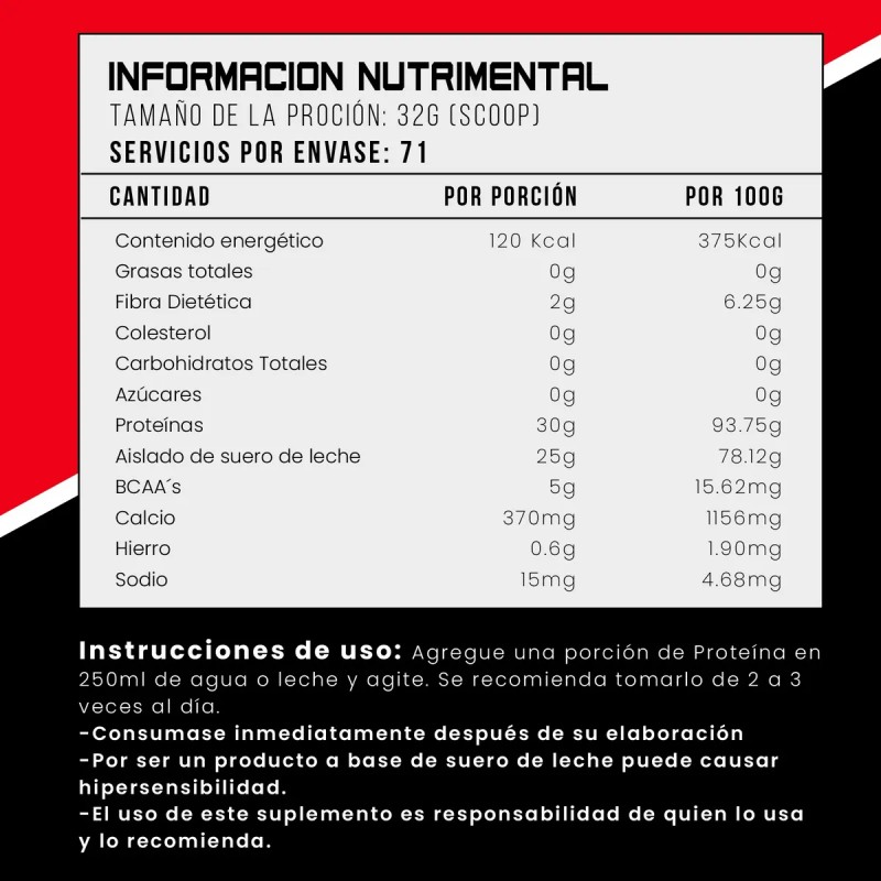 Proteína Isolate Maximo Protein 2.2kg 71 Servicios Sabores Vainilla
