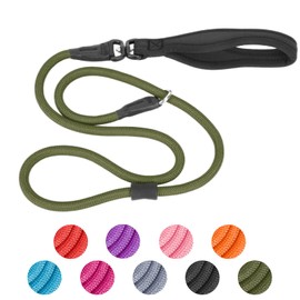 Slip Lead Dog Leash, Strong Slip Leash Dog Training Leash [360° Swivel Anti-Tangle] 4FT / 6FT Durable Nylon No Pull Walking Leash Dog Rope Lead for Small Medium Large Puppy Dogs 4ft Army Green