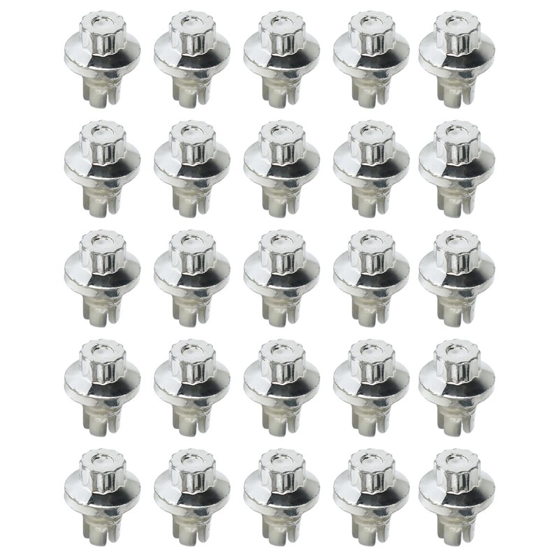 Car Wheel Rivets, 25pcs Plastic Silver Replacement Nuts for AH