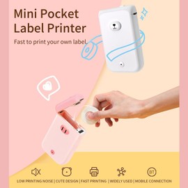 AIMO D30S Label Maker Machine Mini Pocket Thermal Label Printer All in One BT Connect Smart Recognize Adhesive Tag DIY Date Journal Study Sticker Labeling Machine Compatible with iOS Android for Retail Store Home & Office Organization