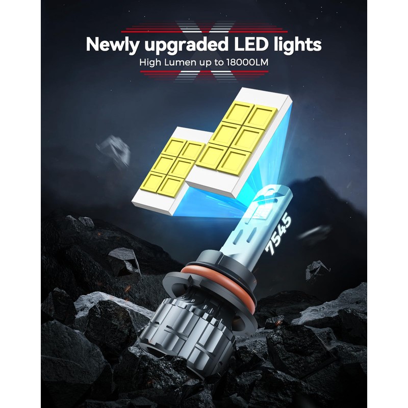 Laxmas H13 LED Bulbs, 28000LM Brighter, 9008 Fog Lights 6500K