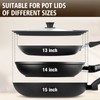 Extra Large Universal Lid Fits 13", 14", 15" Cookware -