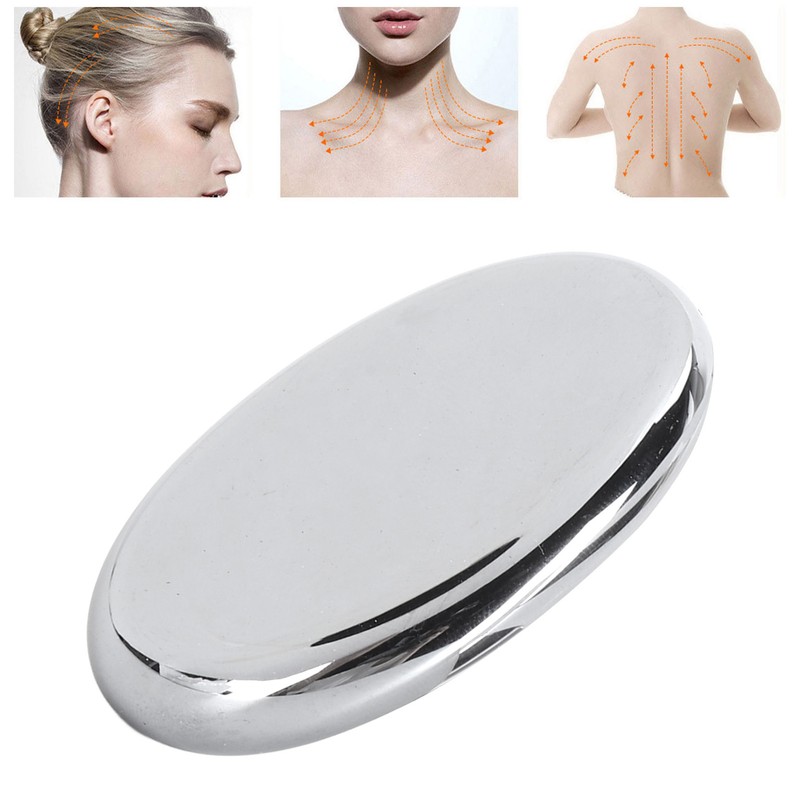 62x44x10mm Oval Shape Terahertz Stone Plate Fascia Scraper Massage Scraping