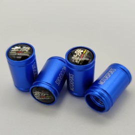 Air Valve Cap (Various Styles Available) Tire Wheel Rim Dress Up Cool (Blue)