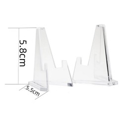 Changyeah Pack of 30 Acrylic Card Stands, Coin Holder, Acrylic Easel Stand, Clear Display Easel, Transparent Acrylic Easel Holder for Coins, Pocket Watches, Medals