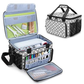 LUXJA Carrying Case Compatible with Cricut Joy Xtra, Bag Fits for Cricut Joy Xtra, 8.5 x 12 inch Cut Mat and Other Supplies(with Multiple Storage Sections), Polka Dots