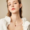 URONE Strawberry Necklace 925 Sterling Silver Red Strawberry Pendant Necklace