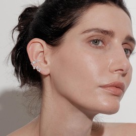 Leaf Ear Cuff Earrings Sterling Silver Leaf Cuff Earrings Non Piercing Clip on Cartilage Jewelry for Women