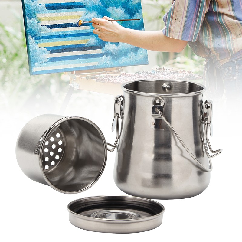 Brush Washing Bucket Plastic Material Easy Carry Painting Supply with