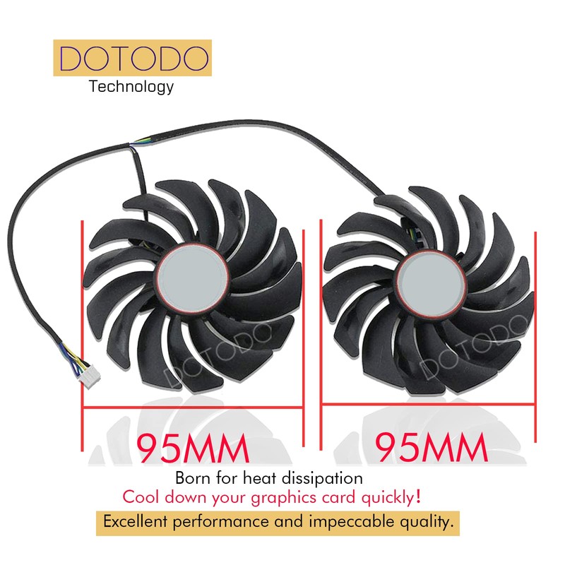 DOTODO 95mm PLD10010S12HH DC12V 0.40A Fan for MIS RX470 570