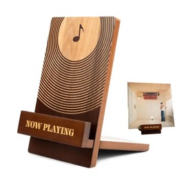 ORARTMM Wooden Record Stand, Vinyl Holder for Albums, Storage and Decoration for Magazines, Books and Records