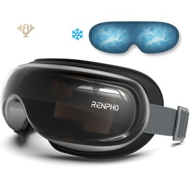 RENPHO Eyeris3 - Máscara para Ojos con Control de Voz, Almohadilla Térmica y Fría, Dispositivo Eléctrico con Música Bluetooth, Comandos Preestablecidos, para Relajación de Mujeres y Hombres, Regalo para el Día de la Madre