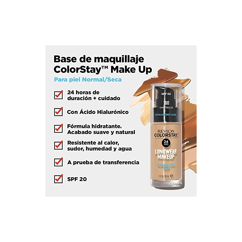 Revlon Base de Maquillaje ColorStay Make Up Cutis Normal/Seco, Natural