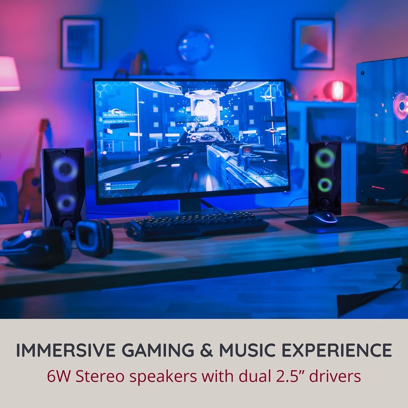 i-Star PC Speakers, PC Speakers Gaming, Compact 6W Wired Computer