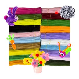 Limpiapipas de Borla de Chenille, 1000 Piezas Juguetes para Nias, Regalos de Navidad, Decoraciones Hechas a Mano, Juguetes Educativos para el...      