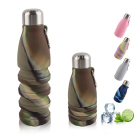 Dwafill Foldable Drinking Cup, 550 ml Sports Cup, Portable, Impermeable and Spill-Free, Ideal for Travel, Sports and Outdoor Activities (Camouflage Green)