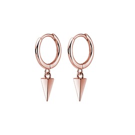 SLUYNZ 925 Sterling Silver Spike Hoop Earrings for Women Teen Girls Geometric Hoop Huggie Earrings Drop Men Earrings (D-rose gold)